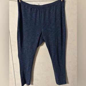 Woman Within Blue Leggings Soft Knit Tapered Fit